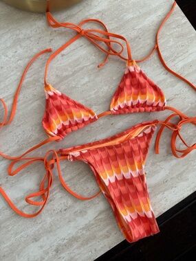 ONEONE SWIM Orange String Bikini Set